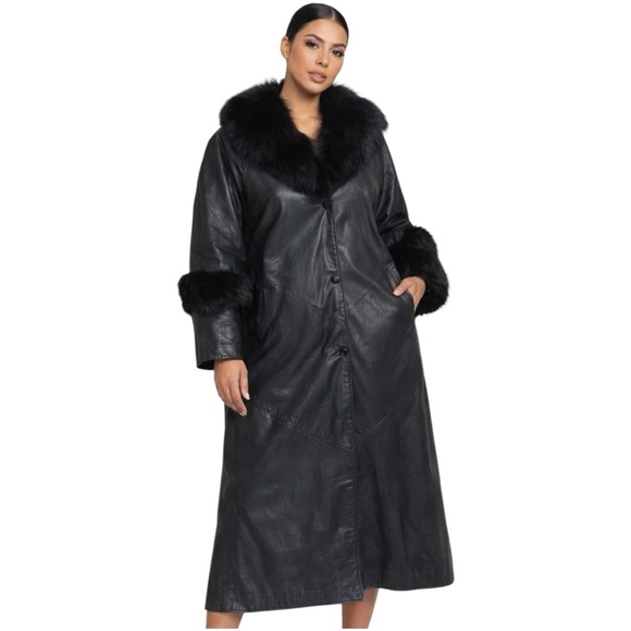 LAURENCE ROY Jackets & Blazers - Vintage Leather/Fur Coat